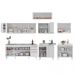 Armário de Cozinha Modulado de Canto 8 Peças CP27 com Pia Inox Branco - Lumil