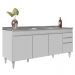 Armário de Cozinha Modulado de Canto 8 Peças CP27 com Pia Inox Branco - Lumil