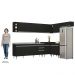Armário de Cozinha Modulado de Canto 8 Peças CP27 com Pia Inox Preto - Lumil