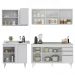Armário de Cozinha Modulado de Canto Direito 4 Peças CP39 com Pia Inox Branco - Lumil