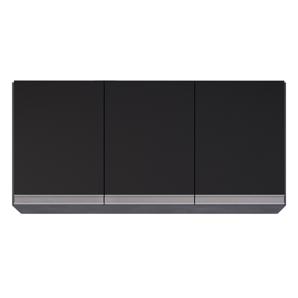 Armário de Cozinha Modulado de Canto Direito 4 Peças CP39 com Pia Inox Preto - Lumil