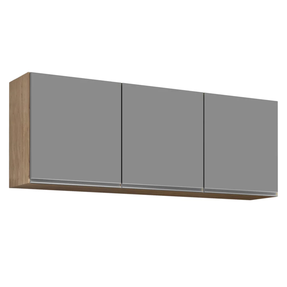 Armário de Cozinha Modulado de Canto Direito 4 Peças CP40 Balcão sem Tampo Castanho/Cinza - Lumil