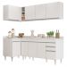 Armário de Cozinha Modulado de Canto Direito 4 Peças CP41 Balcão com Tampo Branco - Lumil