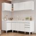 Armário de Cozinha Modulado de Canto Direito 4 Peças CP41 Balcão com Tampo Branco - Lumil