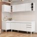Armário de Cozinha Modulado de Canto Direito 5 Peças CP43 Balcão sem Tampo Branco - Lumil