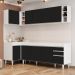 Armário de Cozinha Modulado de Canto Direito 5 Peças CP43 Balcão sem Tampo Branco/Preto - Lumil
