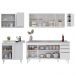 Armário de Cozinha Modulado de Canto Direito 5 Peças CP45 com Pia Inox Branco - Lumil