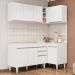 Armário de Cozinha Modulado de Canto Esquerdo 4 Peças CP46 Balcão sem Tampo Branco - Lumil