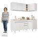Armário de Cozinha Modulado de Canto Esquerdo 4 Peças CP47 Balcão com Tampo Branco - Lumil