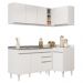 Armário de Cozinha Modulado de Canto Esquerdo 4 Peças CP48 com Pia Inox Branco - Lumil