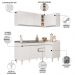 Armário de Cozinha Modulado de Canto Esquerdo 4 Peças CP48 com Pia Inox Branco - Lumil
