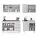 Armário de Cozinha Modulado de Canto Esquerdo 4 Peças CP48 com Pia Inox Branco - Lumil