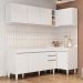 Armário de Cozinha Modulado de Canto Esquerdo 4 Peças CP49 Balcão sem Tampo Branco - Lumil