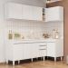 Armário de Cozinha Modulado de Canto Esquerdo 4 Peças CP50 Balcão com Tampo Branco - Lumil