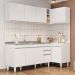 Armário de Cozinha Modulado de Canto Esquerdo 4 Peças CP51 com Pia Inox Branco - Lumil