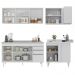 Armário de Cozinha Modulado de Canto Esquerdo 4 Peças CP51 com Pia Inox Branco - Lumil