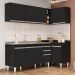 Armário de Cozinha Modulado de Canto Esquerdo 4 Peças CP51 com Pia Inox Preto - Lumil