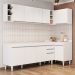 Armário de Cozinha Modulado de Canto Esquerdo 5 Peças CP52 Balcão sem Tampo Branco - Lumil