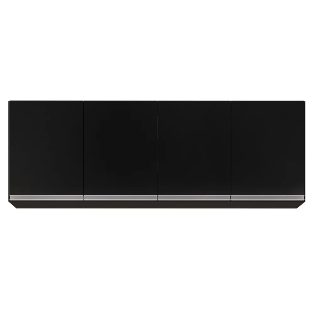 Armário de Cozinha Modulado de Canto Esquerdo 5 Peças CP53 Balcão com Tampo Preto - Lumil
