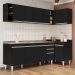 Armário de Cozinha Modulado de Canto Esquerdo 5 Peças CP54 com Pia Inox Preto - Lumil