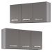 Armários de Cozinha Aéreo 3 Portas 120cm Kit 2 Honduras Cinza - Lumil