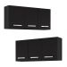 Armários de Cozinha Aéreo 3 Portas 120cm Kit 2 Honduras Preto - Lumil