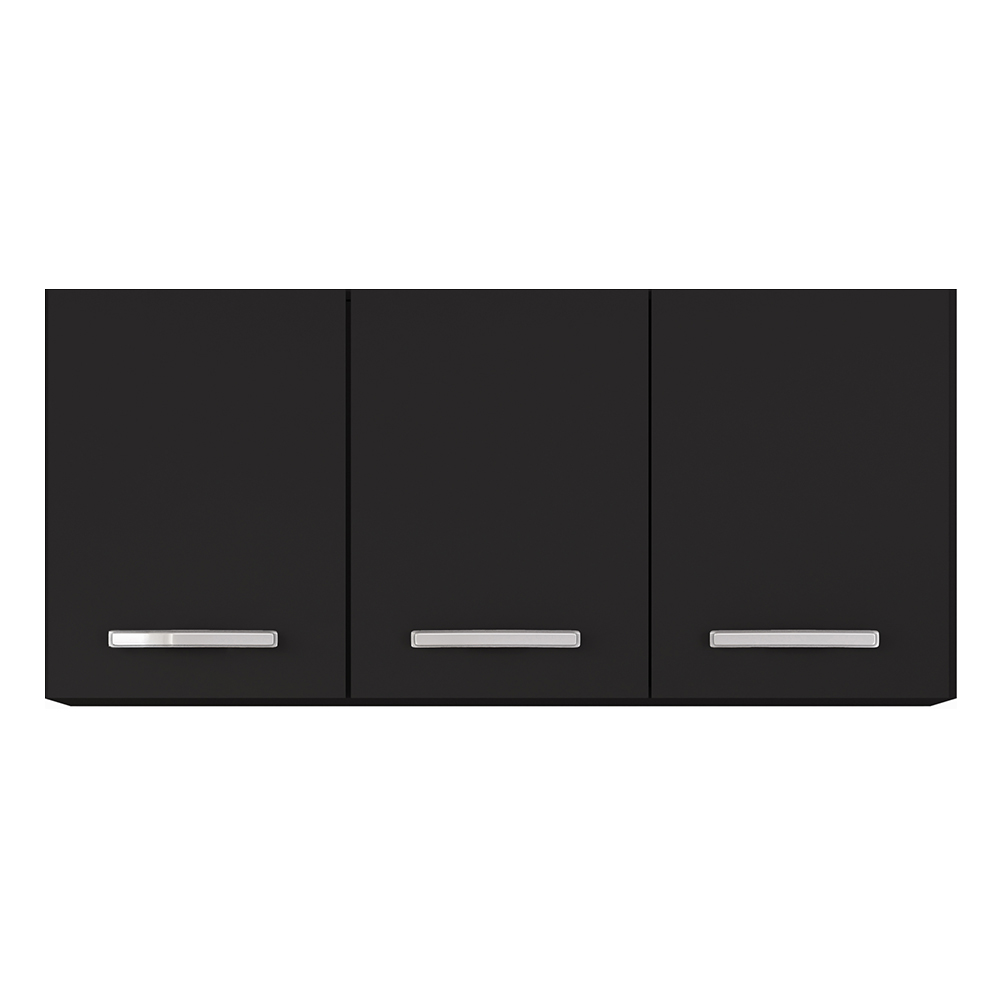 Armários de Cozinha Aéreo 3 Portas 120cm Kit 2 Honduras Preto - Lumil