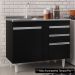 Balcão Gabinete 100cm Sem Tampo 3 Portas 2 Gavetas Luziania Preto - Lumil Móveis