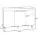 Balcão Gabinete 120cm Com Tampo 3 Portas 1 Gaveta Arizona Preto - Lumil Móveis