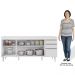 Balcão Gabinete 160cm Sem Tampo 4 Portas 2 Gavetas Arkansas Branco - Lumil Móveis