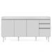 Balcão Gabinete 160cm Sem Tampo 4 Portas 2 Gavetas Arkansas Branco - Lumil Móveis