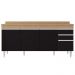 Balcão Gabinete 180cm com Tampo Dallas Castanho/Preto - Lumil