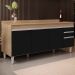 Balcão Gabinete 180cm com Tampo Dallas Castanho/Preto - Lumil