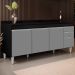 Balcão Gabinete 180cm com Tampo Dallas Preto/Cinza - Lumil