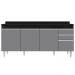 Balcão Gabinete 180cm com Tampo Dallas Preto/Cinza - Lumil