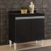 Balcão Gabinete 80cm 2 Portas Hawai Preto - Lumil Móveis
