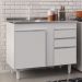 Balcão Gabinete Com Pia Inox 100cm 2 Portas 2 Gavetas Luziania Branco - Lumil Móveis