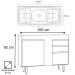 Balcão Gabinete Com Pia Inox 100cm 2 Portas 2 Gavetas Luziania Branco - Lumil Móveis