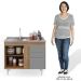 Balcão Gabinete Com Pia Inox 100cm 2 Portas 2 Gavetas Luziania Castanho/Cinza - Lumil