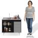 Balcão Gabinete Com Pia Inox 100cm 2 Portas 2 Gavetas Luziania Preto/Cinza - Lumil