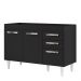 Balcão Gabinete Para Pia 120cm 3 Portas sem Tampo Suécia Preto - Lumil