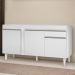Balcão Gabinete Para Pia 150cm Sem Tampo 3 Portas 1 Gaveta Dakota Branco - Lumil