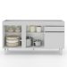 Balcão Gabinete Para Pia 150cm Sem Tampo 3 Portas 1 Gaveta Dakota Branco - Lumil