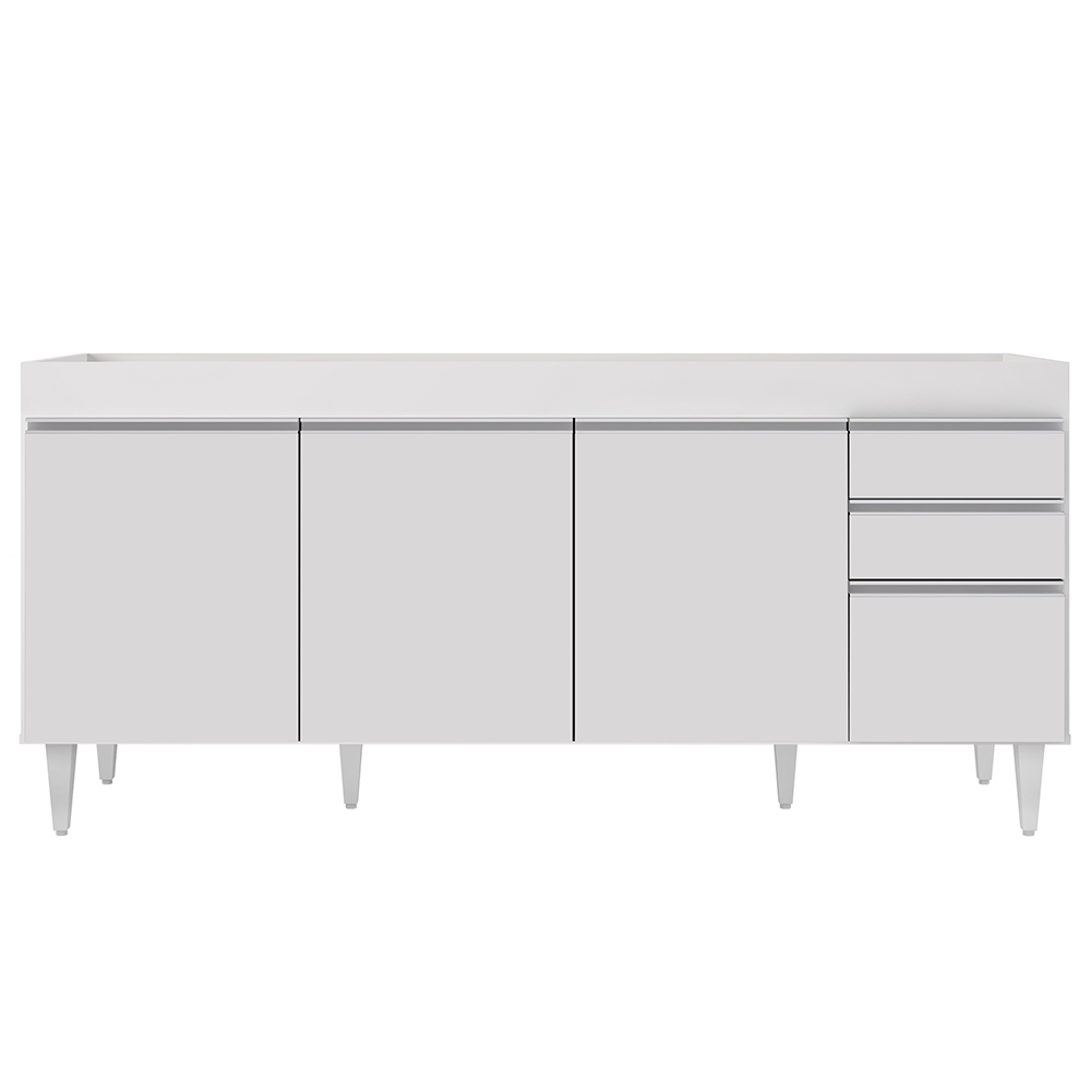 Balcão Gabinete Para Pia 180cm Sem Tampo Dallas Branco - Lumil