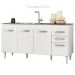 Balcão Gabinete Pia Inox Áustria 160cm 04 Portas Branco - Lumil Móveis