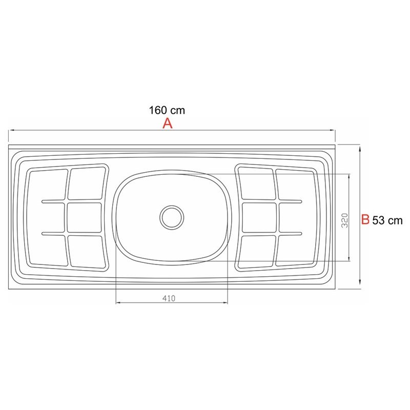 Balcão Gabinete Pia Inox Áustria 160cm 04 Portas Branco - Lumil Móveis