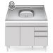 Balcão Gabinete com Pia Inox 120cm Michigan Branco - Lumil