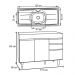 Balcão Gabinete com Pia Inox 120cm Michigan Branco - Lumil