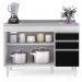 Balcão Gabinete com Pia Inox 120cm Michigan Branco/Preto - Lumil