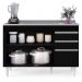 Balcão Gabinete com Pia Inox 120cm Michigan Preto - Lumil